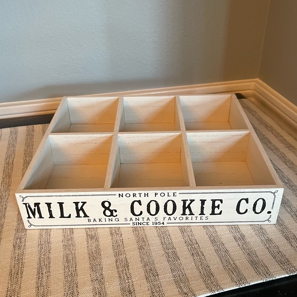NEW - Hot Cocoa Bar - Milk & Cookie Co. Wooden Organizer - Christmas